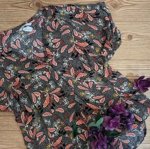 H&M Patterned Popover Dolman Cap Sleeve Blouse